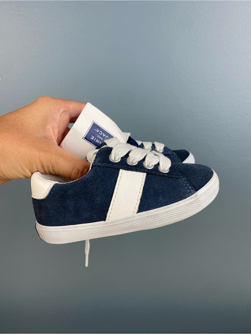 Janie and Jack Navy Blue Suede Leather Sneakers